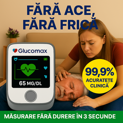 GlucoMax | Monitorizează nivelul glucozei fără ace – Plătești 1, primești 2 + Cadou!
